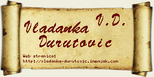 Vladanka Durutović vizit kartica